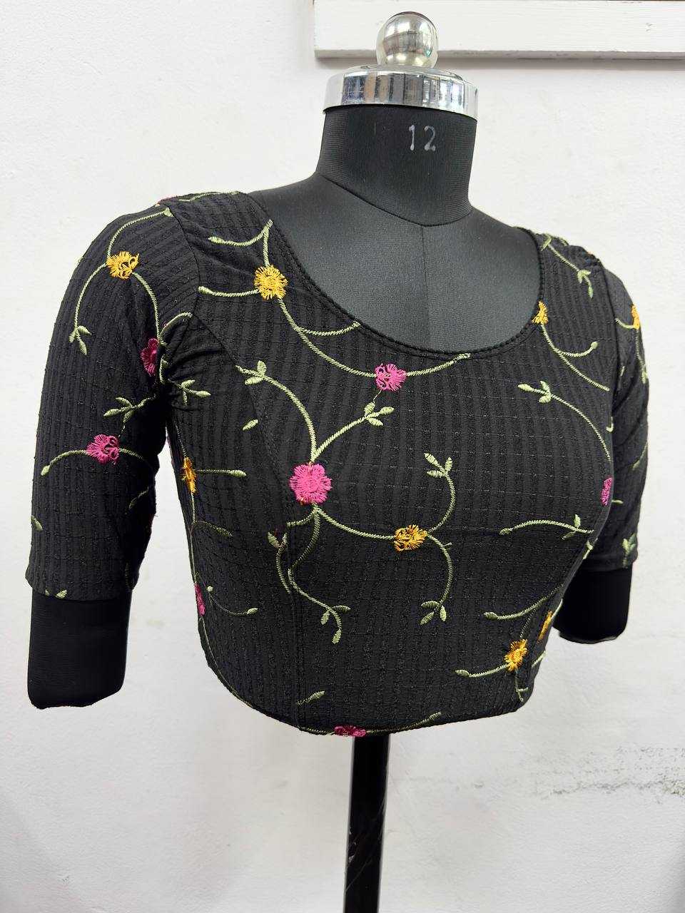 Ynf Cotton Lycra KESH437 122 Readymade Blouses Festive Collections Wholesale Stretchable Blouse Embroidered Blouses Cotton Blouse Manufacturer- Kapda Export
