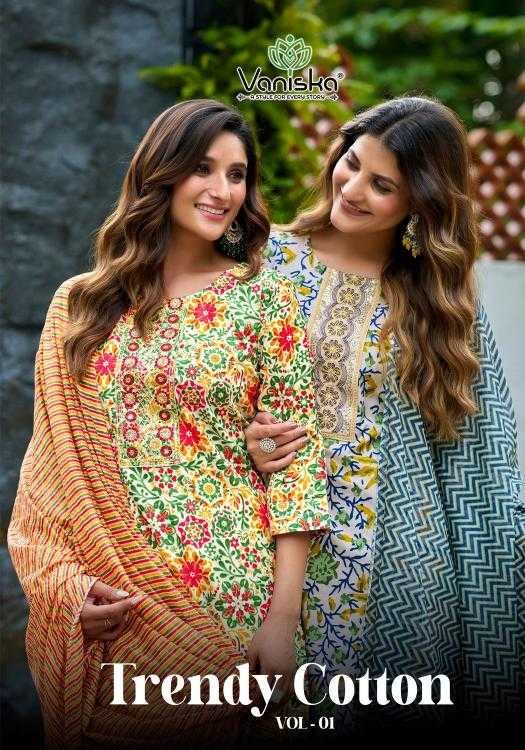 Ynf Cotton RIN190 VANISKA TRENDY COTTON VOL.1 Setwise Collections Wholesale Dresses & Suits Catalogs Manufacturer- Kapda Export