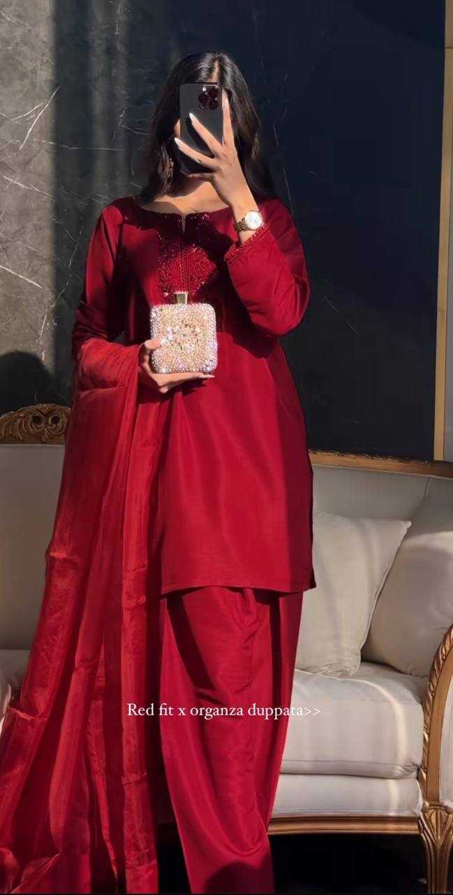 Ynf Crepe Silk KESH528 2004 Suits & Dresses Wholesale Ladies Suits Party wear suits Maroon Salwar Suit Manufacturer- Kapda Export