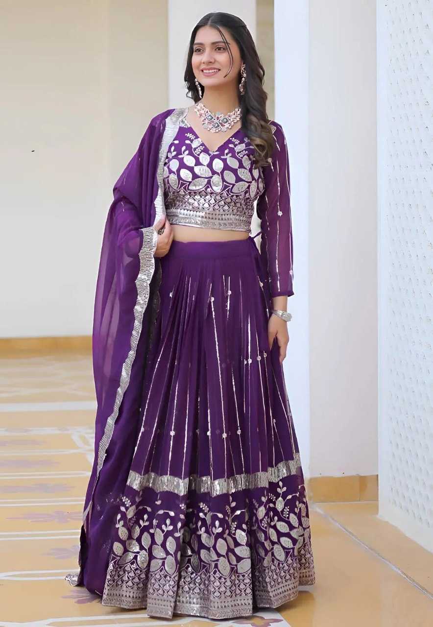Ynf Georgette KESH334 Shivangi Lehengas Festive Collections Wholesale Embroidered Lehenga Purple Lehenga Navratri Chaniya Choli Manufacturer- Kapda Export