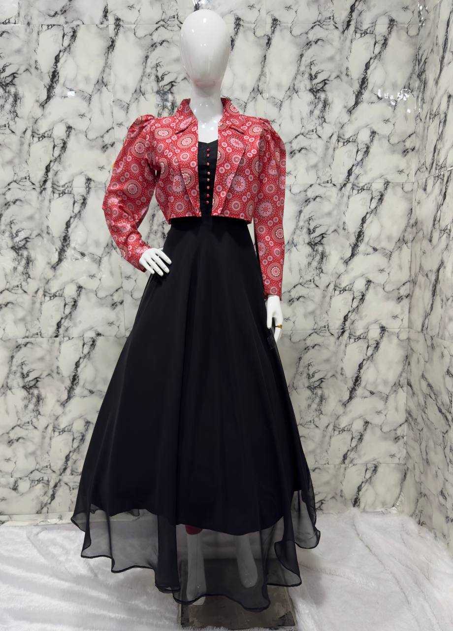 Ynf Georgette KESH616 150 Kurti Wholesale Party Wear Kurtis Anarkali Kurtis Kurti With Jacket Manufacturer- Kapda Export