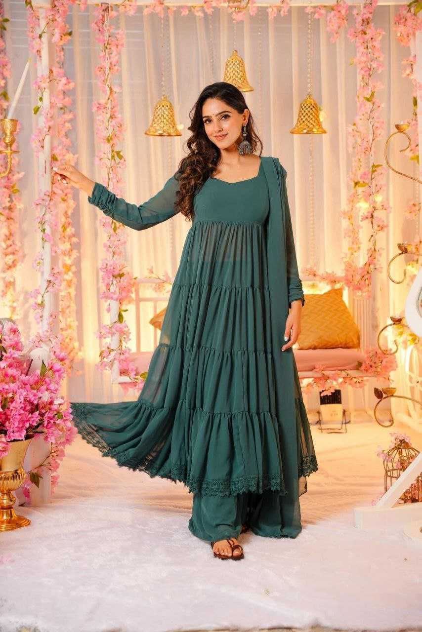 Ynf Georgette RIN157 PC-2159 Gowns Plus Size Collections Wholesale Party Wear Gowns Designer Gowns Fit And Flare Gowns Manufacturer- Kapda Export