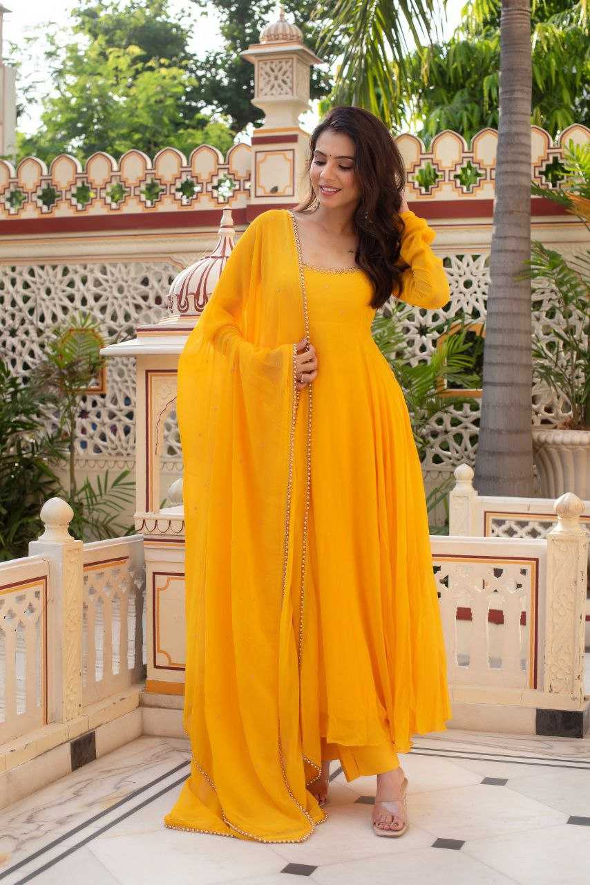 Ynf Georgette RIN157 PC-2194 Gowns Plus Size Collections Wholesale Fancy Gowns Work Gowns Fit And Flare Gowns Manufacturer- Kapda Export