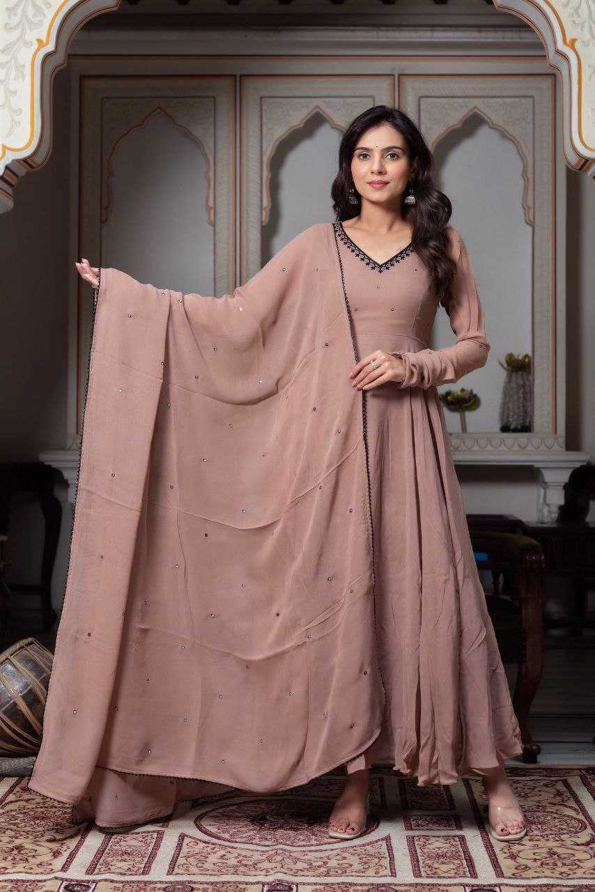 Ynf Georgette RIN157 PC-2199 Gowns Plus Size Collections Wholesale Long Gowns Designer Gowns Fit And Flare Gowns Manufacturer- Kapda Export