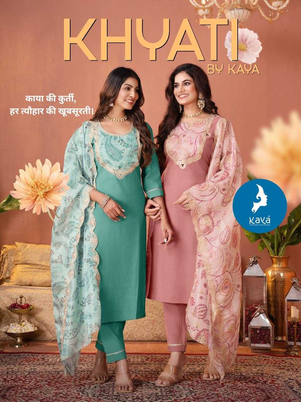 Ynf Heavy Roman Silk RIN190 KAYA KURTI KHYATI Setwise Collections Wholesale Kurtis Catalogs Manufacturer- Kapda Export