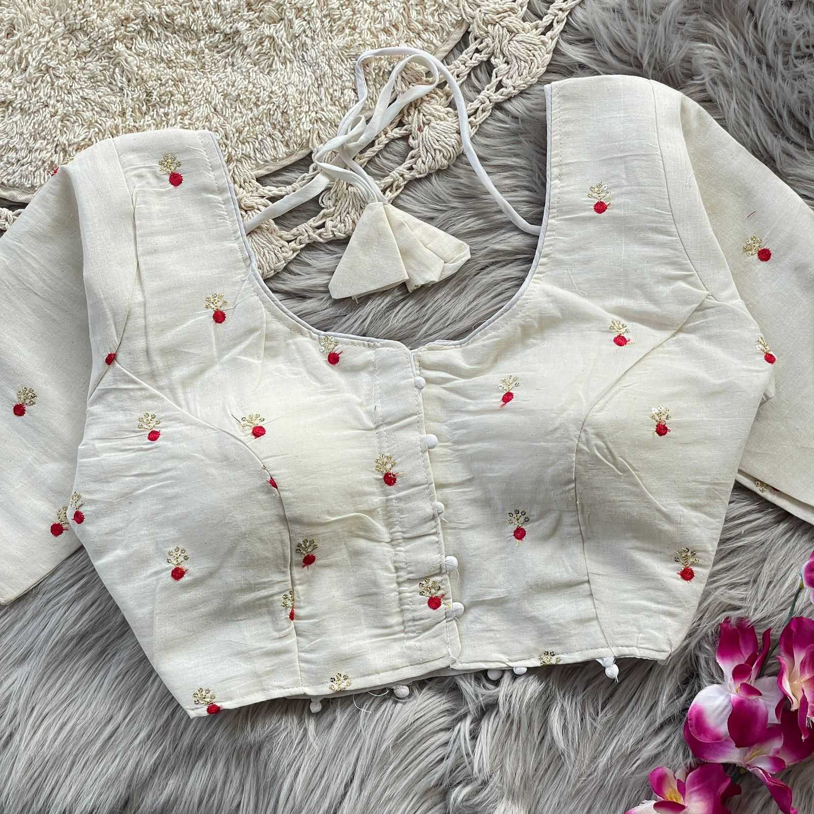 Ynf Khadi KESH426 139 Readymade Blouses Festive Collections Wholesale V-Neck Blouses Cotton Blouse Fashion Blouse Manufacturer- Kapda Export