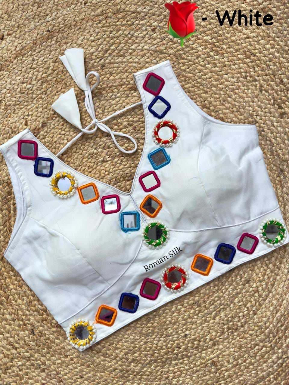 Ynf Premium Roman Silk KESH426 Bangles Readymade Blouses Festive Collections Wholesale V-Neck Blouses Silk Blouse Navratri Blouses Manufacturer- Kapda Export