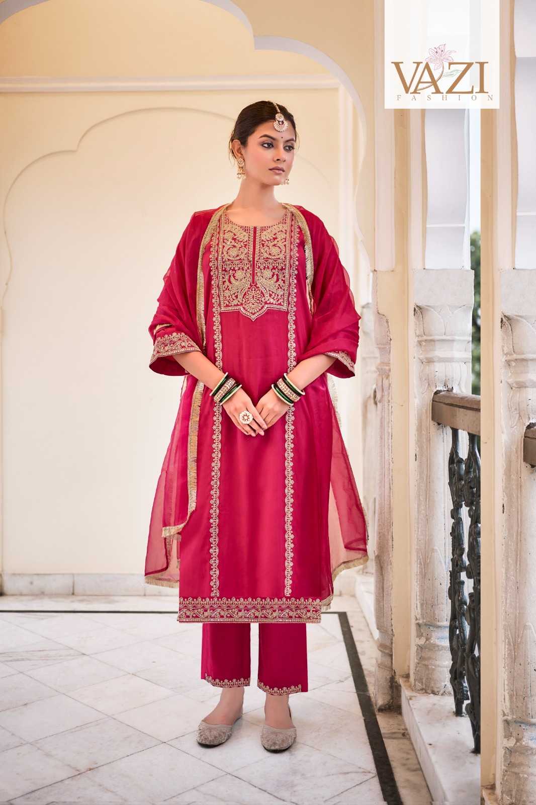 Ynf Premium Roman Silk KESH448 SINDOOR Suits & Dresses Festive Collections Wholesale Ladies Silk Suit Embroidered Suits Red Salwar Suit Manufacturer- Kapda Export