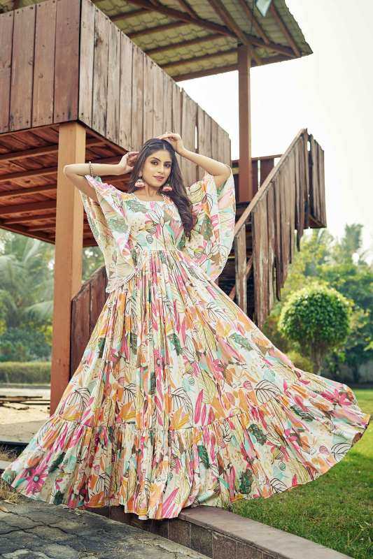 Ynf Rayon KESH530 LUCAYA CLORA VOL 101 Kurti Wholesale Ethnic Kurtis Printed Kurtis Party Wear Gown Style Kurtis Manufacturer- Kapda Export