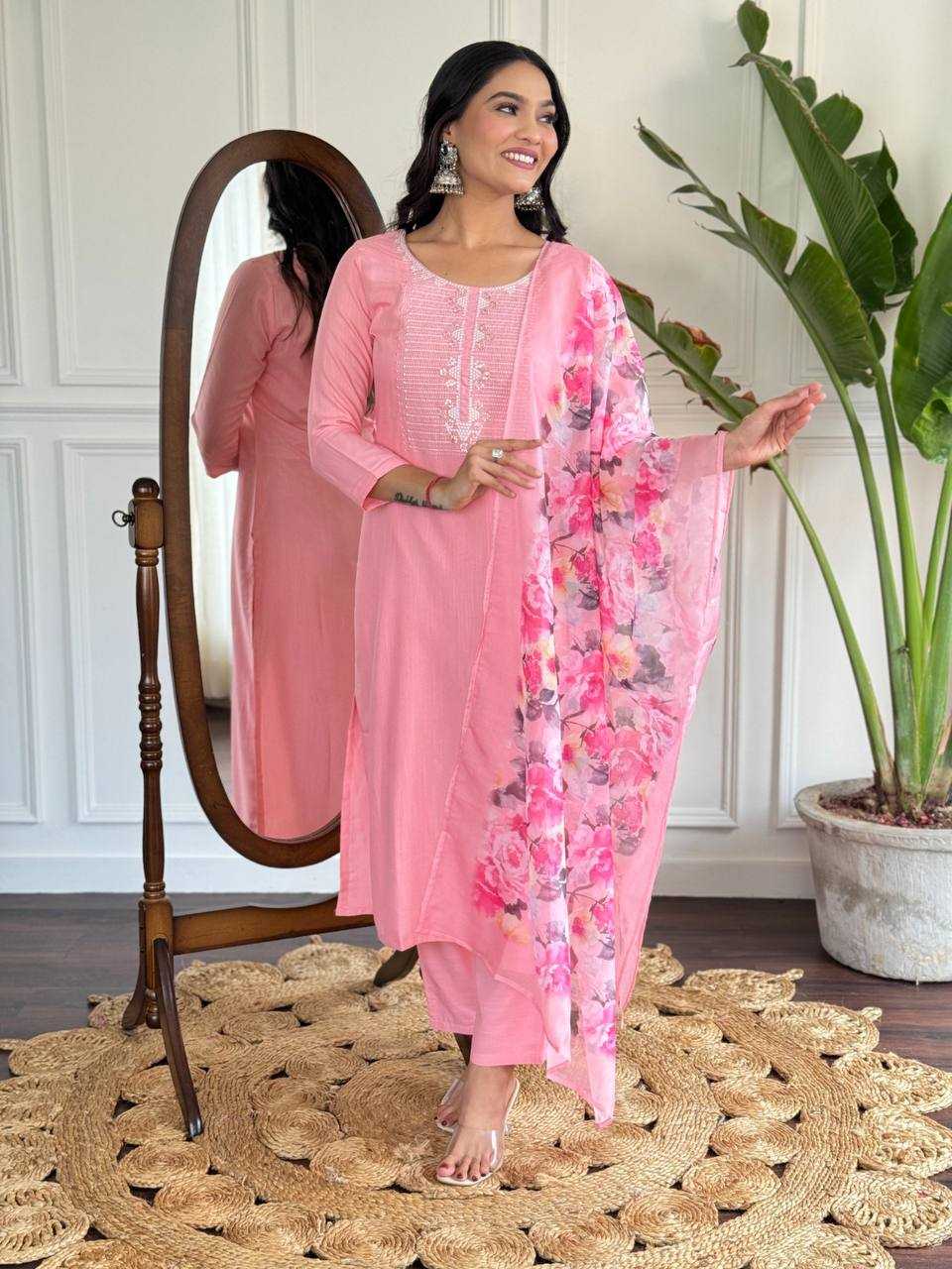 Ynf Rayon RIN131 595 Suits & Dresses Wholesale Embroidery Suits Party wear suits Pink Salwar Suit Manufacturer- Kapda Export