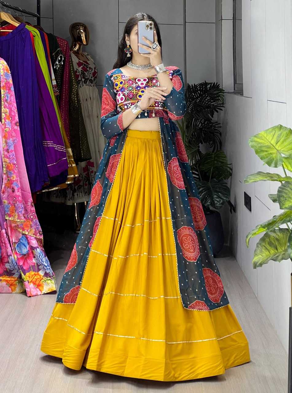 Ynf Reyon Cotton RIN119 8074 Lehengas Festive Collections Wholesale Fancy Lehenga Gota Patti Lehenga Navratri Chaniya Choli Manufacturer- Kapda Export