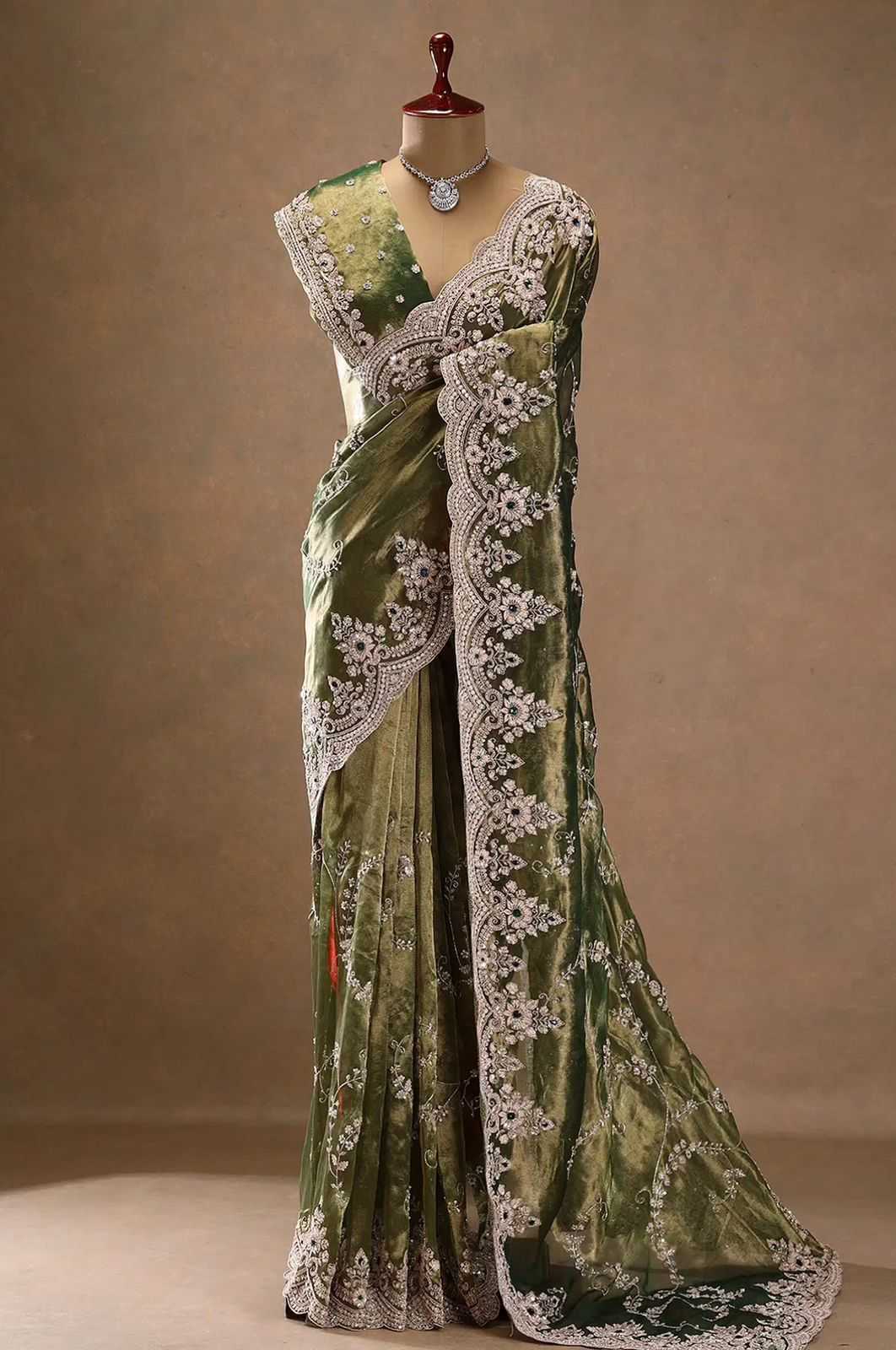 Ynf Satin RIN164 ALGAE Sarees Wholesale Designer Sarees Fancy Sarees Green Sarees Manufacturer- Kapda Export