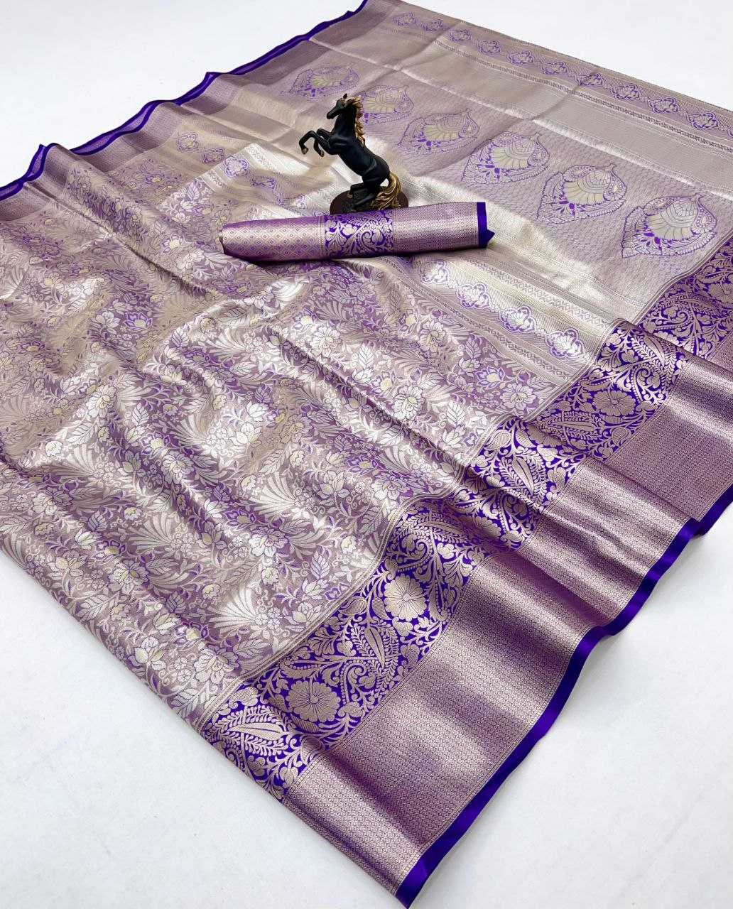 Ynf Soft Silk RIN209 Kanchipuram Silk Sarees Wholesale Fancy Silk Sarees Zari Border Silk Sarees Kanchipuram Silk Sarees Manufacturer- Kapda Export