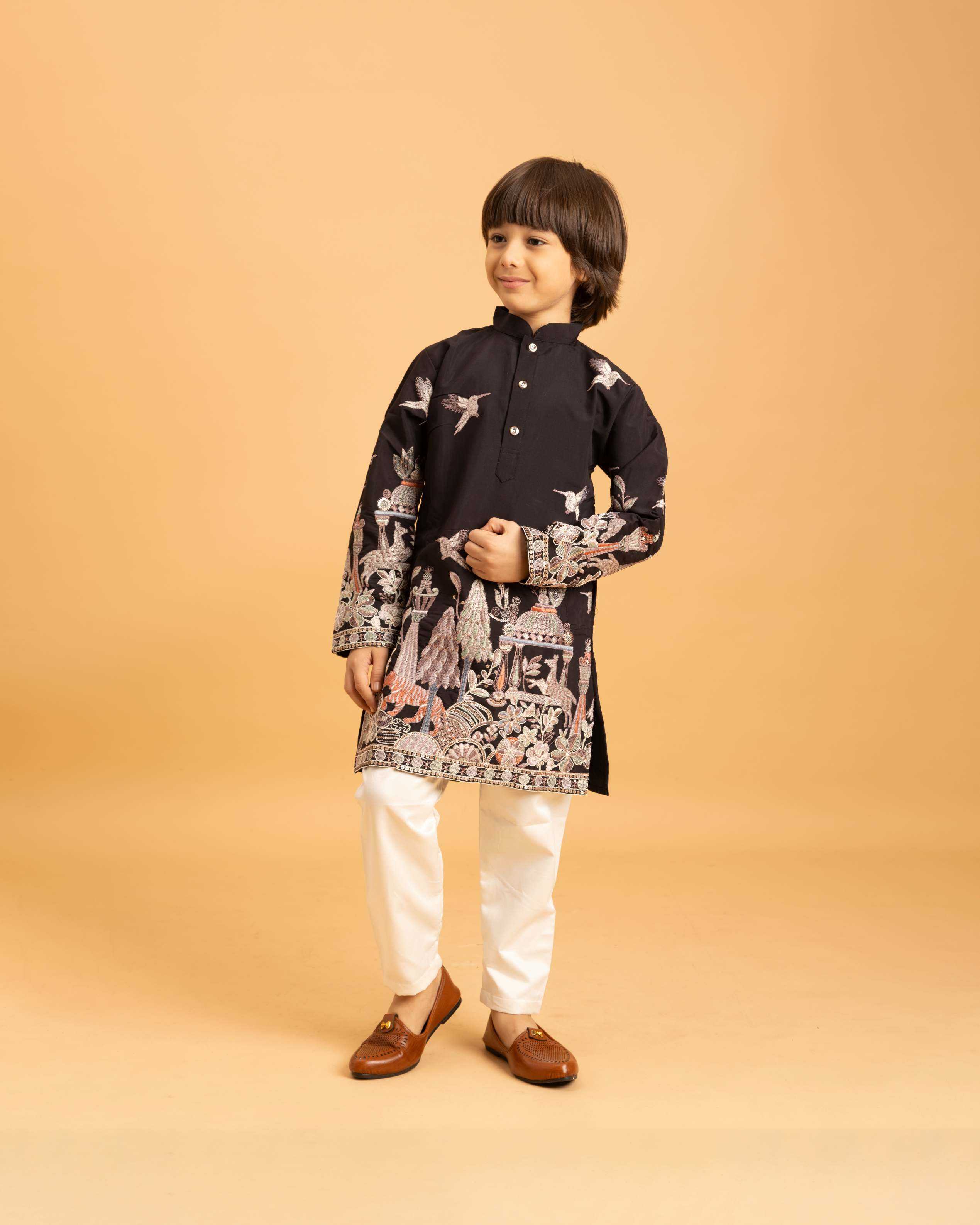 Ynf Viscose RIN202 VANTARA 91041 Kids Wear Wholesale Boys Kurta Pyjama Kids Ethnic Wear Kids Festive Wear Manufacturer- Kapda Export