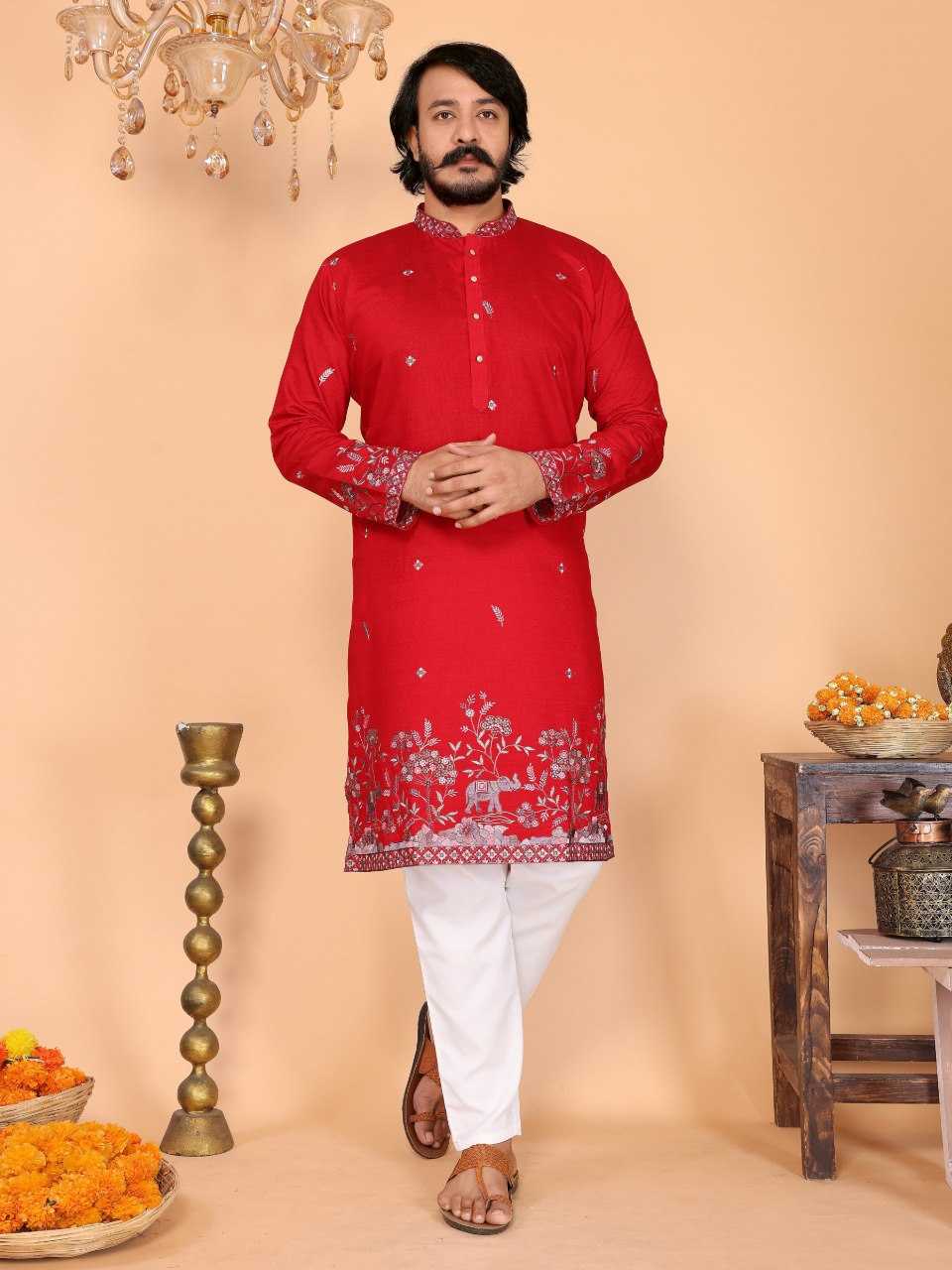 Ynf Cotton KESH629 05 Mens Wear Wholesale Mens Kurta Pyjama Embroidered Kurta Pajama Festive & Wedding Coats Manufacturer- Kapda Export