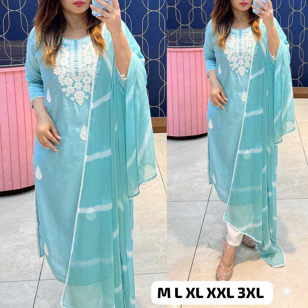 Ynf Heavy Roman Silk KESH613 082 Kurti Plus Size Collections Wholesale Festive Kurtis Designer Kurtis Chikankari Kurtis Manufacturer- Kapda Export