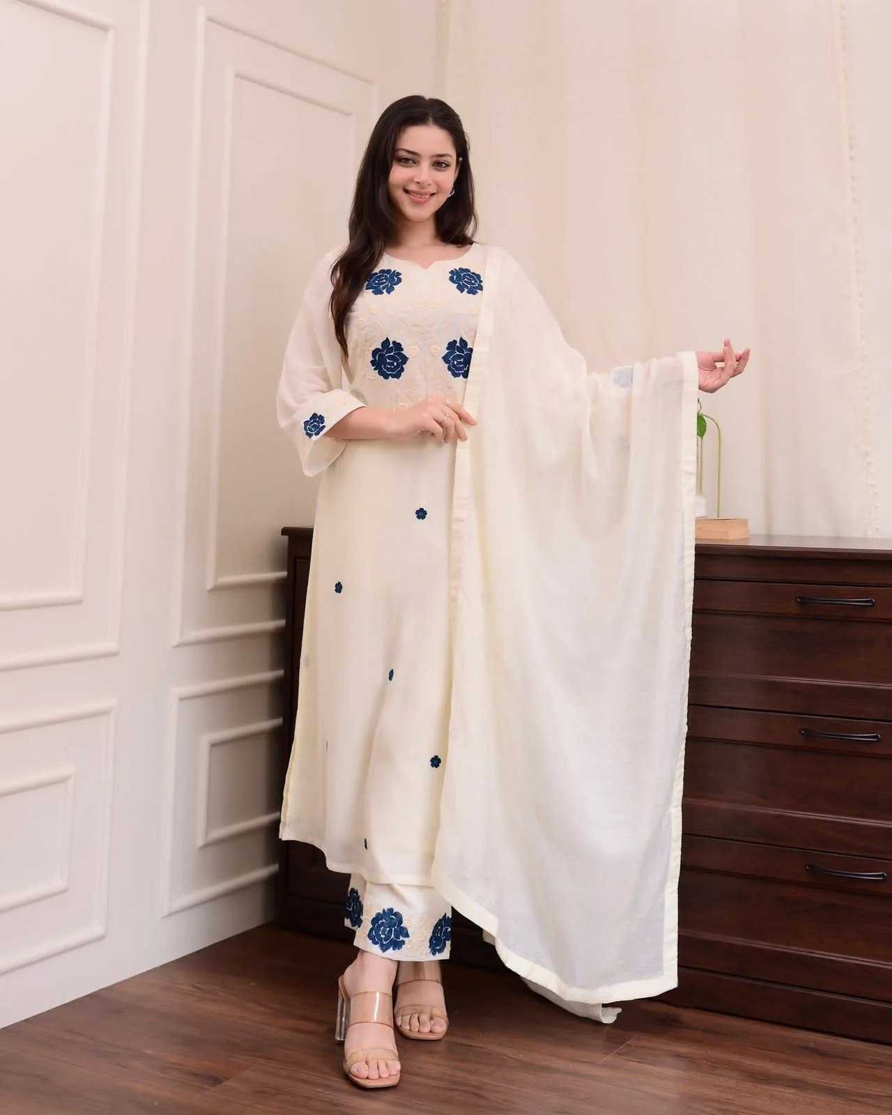 Ynf Synthetic KESH334 TITANIC Suits & Dresses Festive Collections Wholesale Party wear suits Embroidered Suits White Salwar Suit Manufacturer- Kapda Export