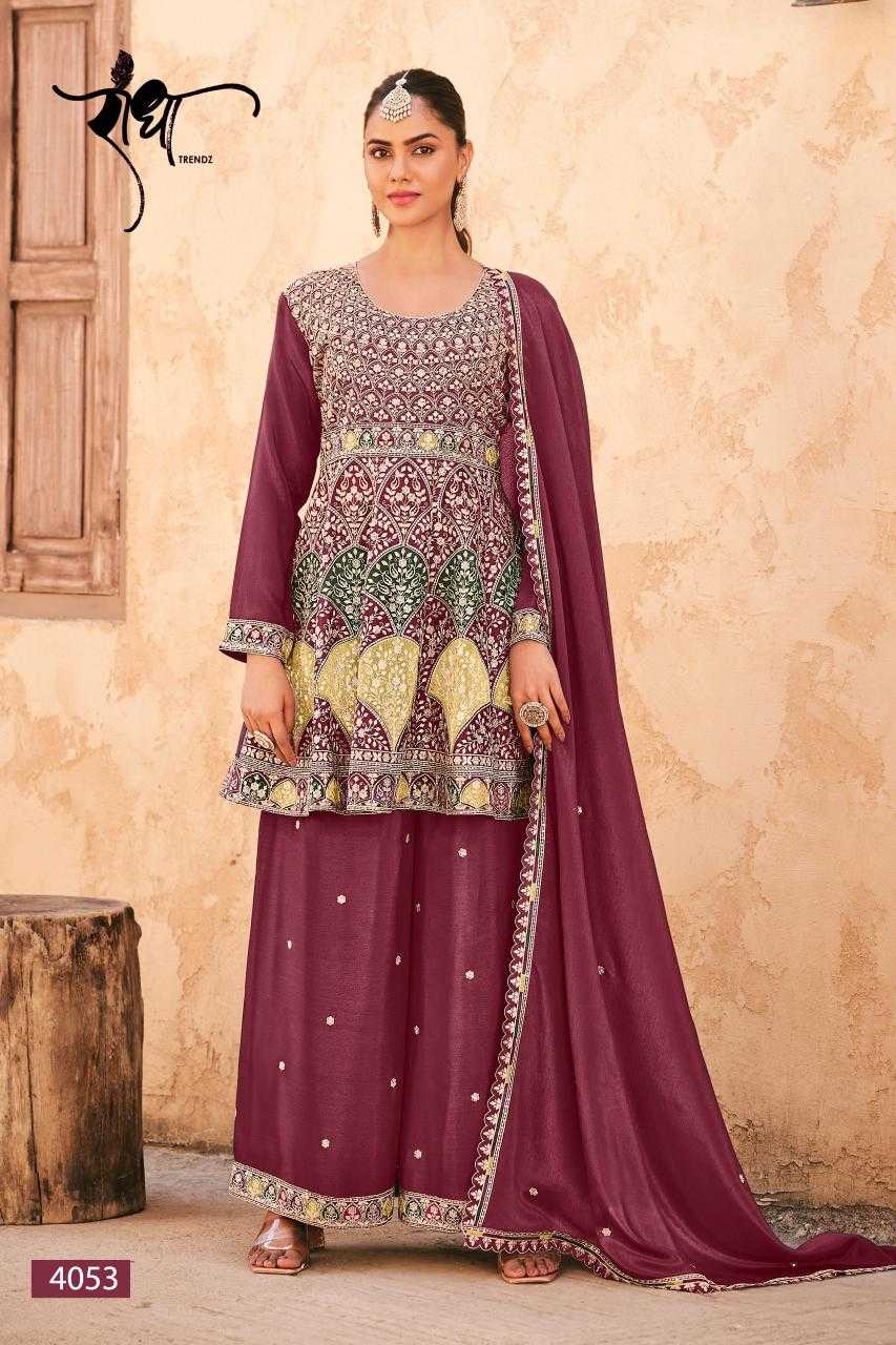 Ynf Chinon KESH530 RADHA PAHAL Suits & Dresses Wholesale Patiala Suits Palazzo Suit Embroidered Suits Manufacturer- Kapda Export