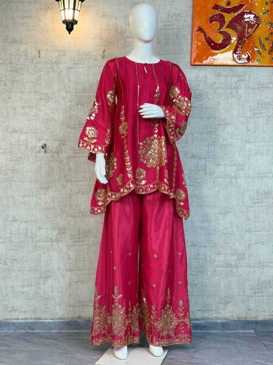 Ynf Chinon Silk KESH512 1801 Suits & Dresses Wholesale Patiala Suits Palazzo Suit Silk Suits Manufacturer- Kapda Export