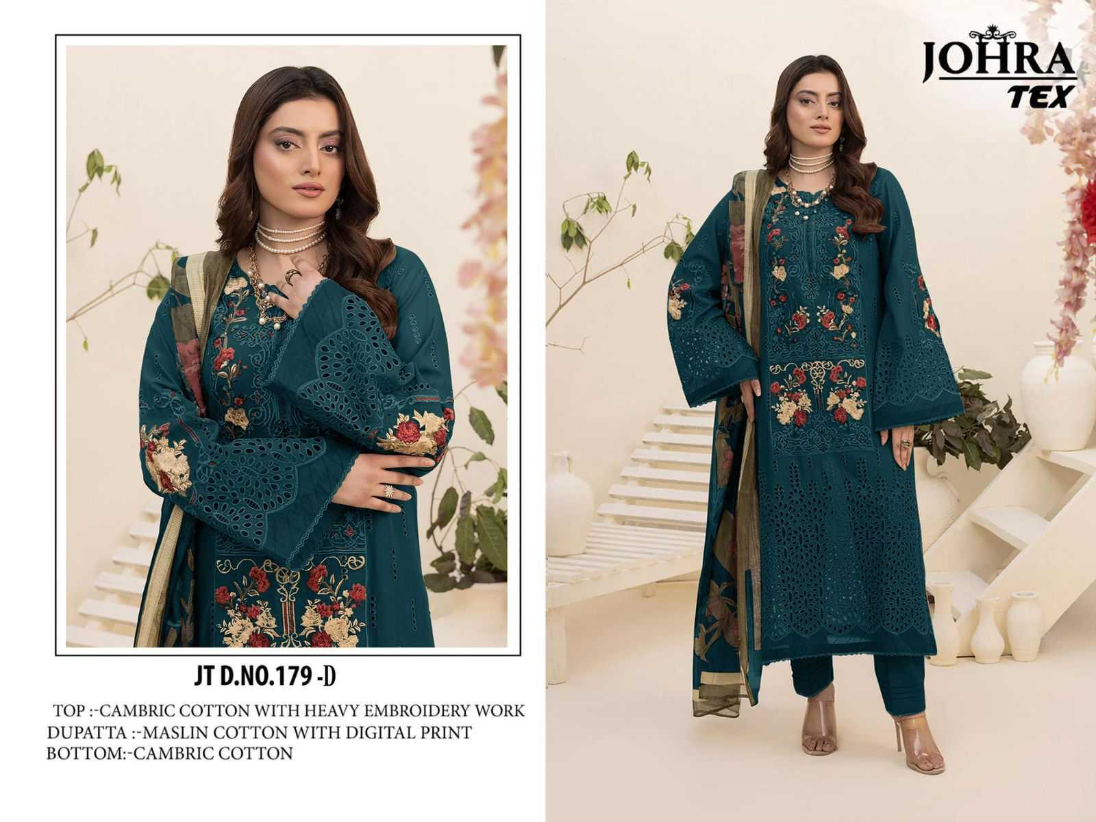 Ynf Cotton KESH586 JOHRA 179 Suits & Dresses Wholesale Unstitched Suits Embroidered Suits Semi-Stitched Suits Manufacturer- Kapda Export
