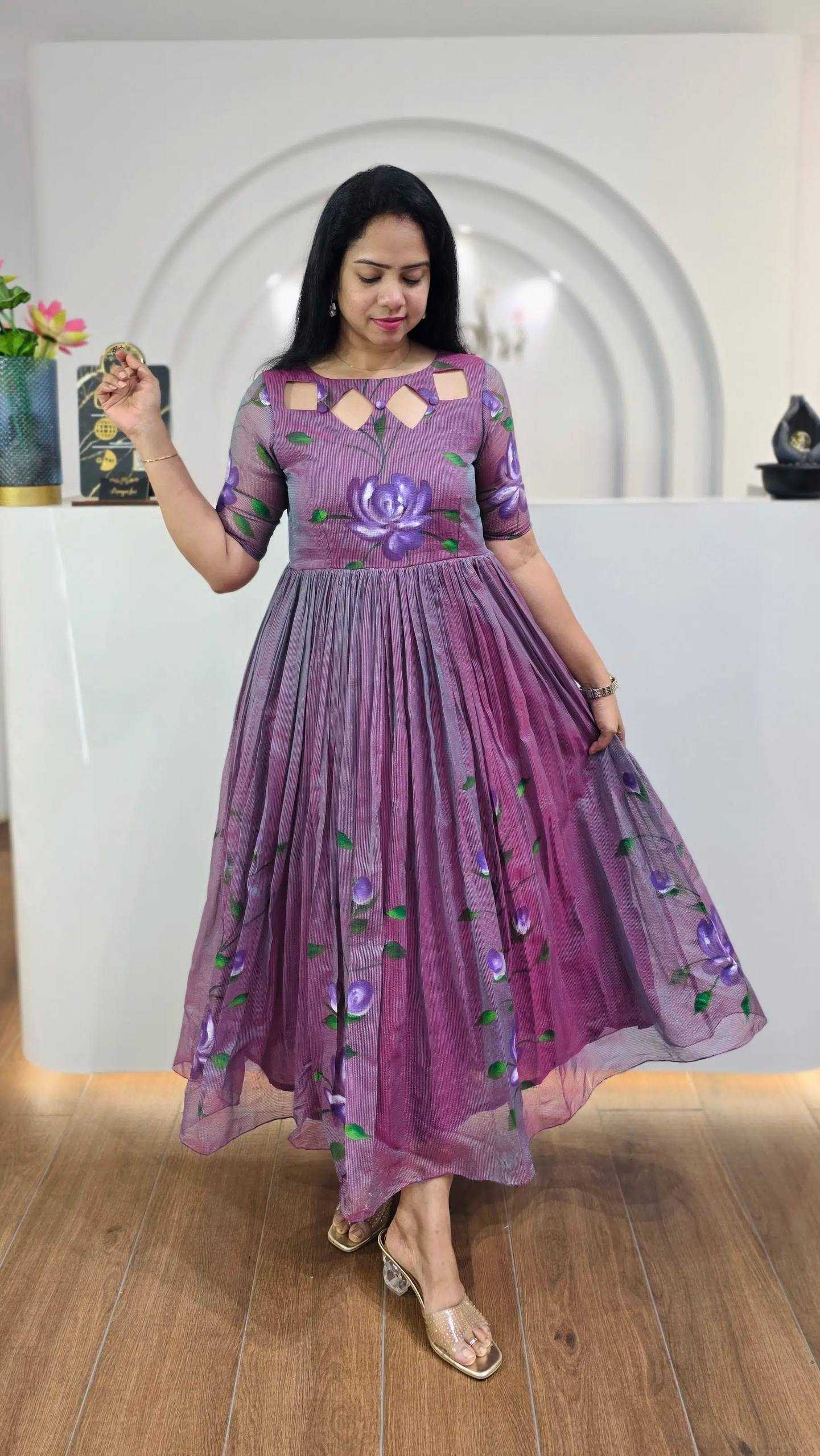 Ynf Fancy KESH210 2400 Suits & Dresses Wholesale Maxi Dresses Cocktail Dresses Printed Dresses Manufacturer- Kapda Export