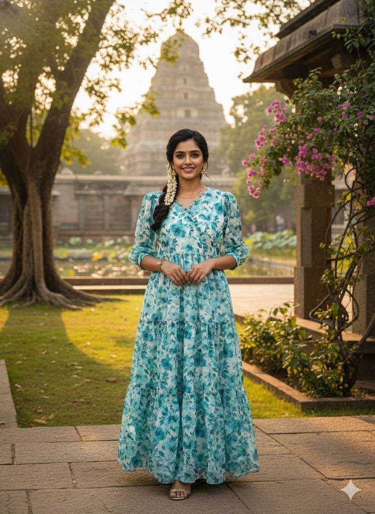 Ynf Faux Georgette KESH210 2377 Suits & Dresses Wholesale Printed Suits Maxi Dresses Fit And Flare Dresses Manufacturer- Kapda Export