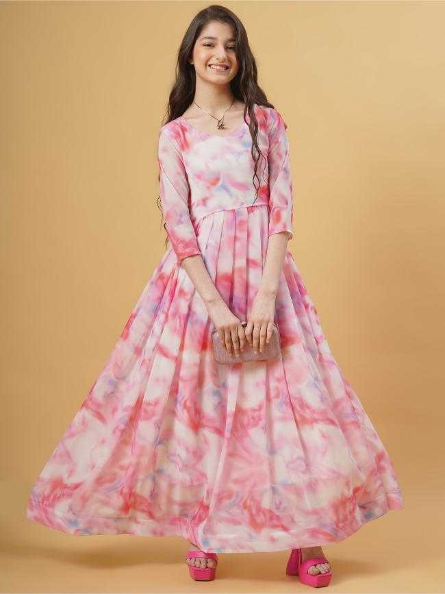 Ynf Georgette KESH334 kd Chiffon Kids Wear Wholesale Kids Gown Kids Frocks Kids Designer Frock Manufacturer- Kapda Export