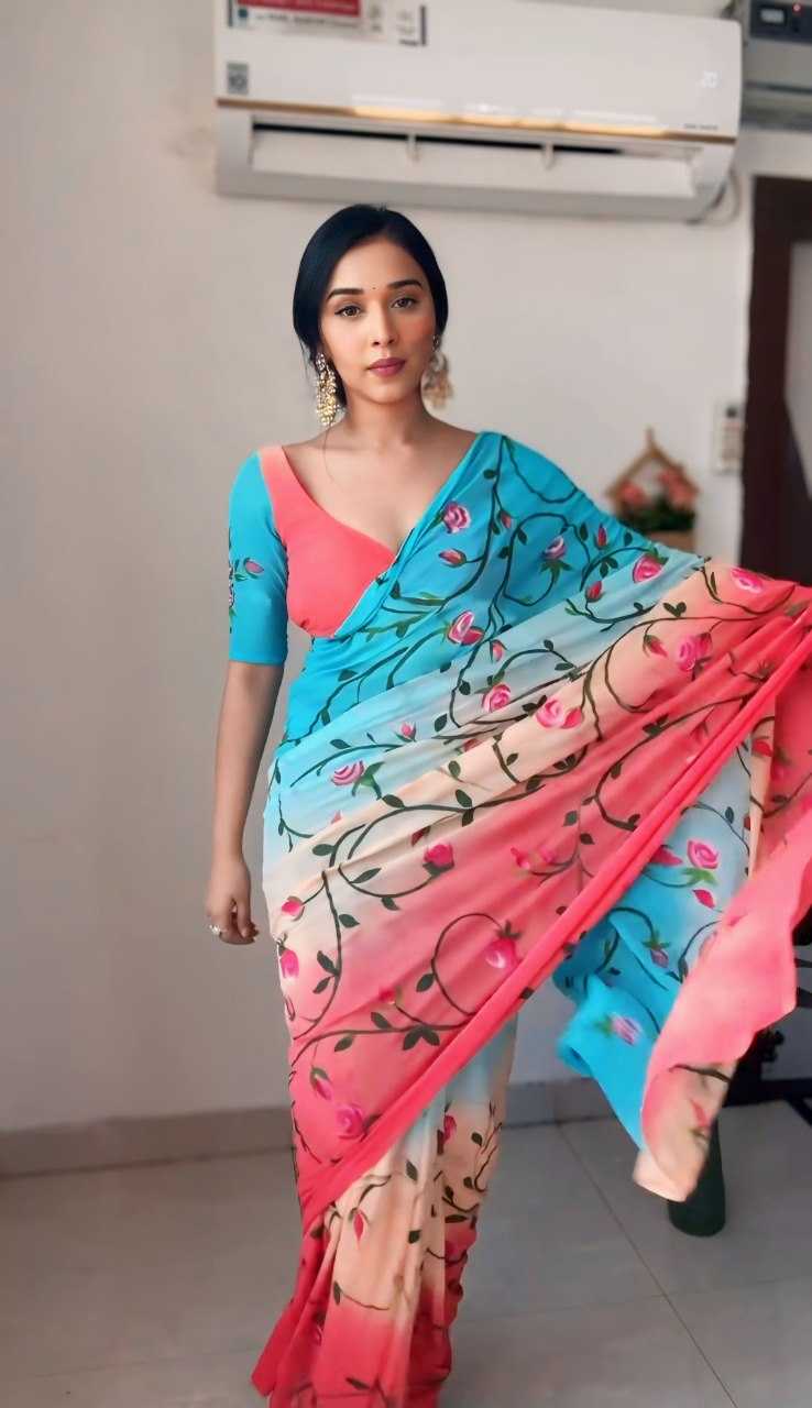 Ynf Georgette KESH606 292 Sarees Festive Collections Wholesale Ready To Wear Sarees Printed Georgette Saree Festive Sarees Manufacturer- Kapda Export