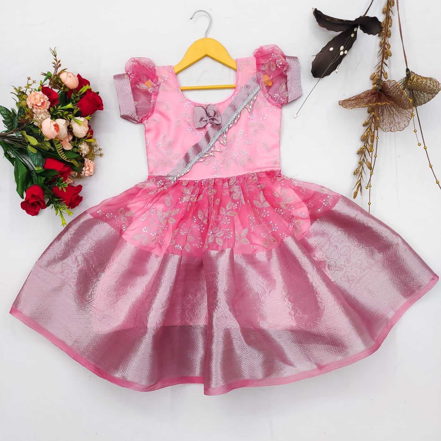 Ynf Organza RIN235 1017 Kids Wear Wholesale Kids Frocks Embroidered Frock Kids Designer Frock Manufacturer- Kapda Export