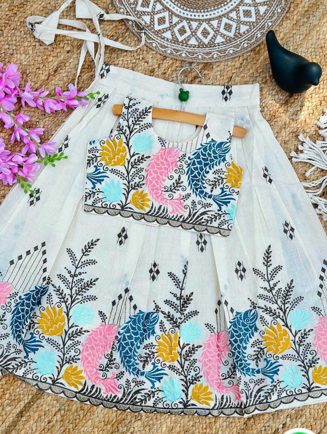 Ynf Pure Cotton RIN235 CORA Kids Wear Festive Collections Wholesale Girls Cotton Frocks Kids Festive Wear Kids Party Wear Ethnic Manufacturer- Kapda Export