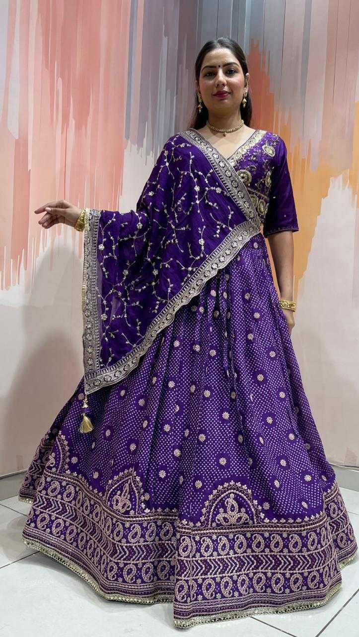 Ynf Russian Silk KESH530 KABIRA Lehengas Wholesale Embroidered Lehenga Mirror Work Lehenga Thread Work Lehenga Manufacturer- Kapda Export