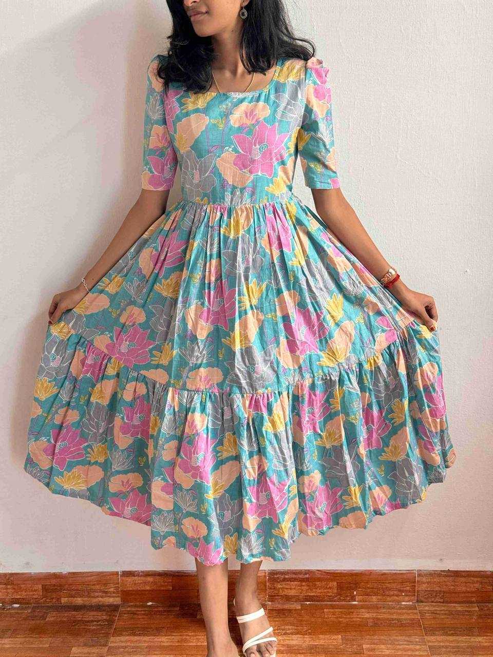 Ynf Soft Cotton KESH210 1574 Gowns Wholesale Printed Gowns Fancy Gowns Blue Gown Manufacturer- Kapda Export