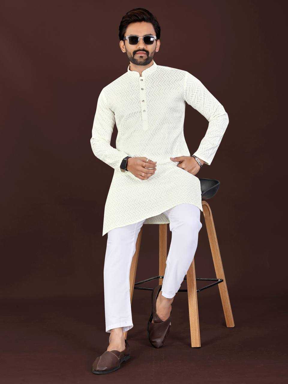 Ynf Soft Cotton KESH620 RRR Mens Wear Wholesale Mens Kurtas Embroidered Kurta Pajama Designer Ethnic Set Manufacturer- Kapda Export