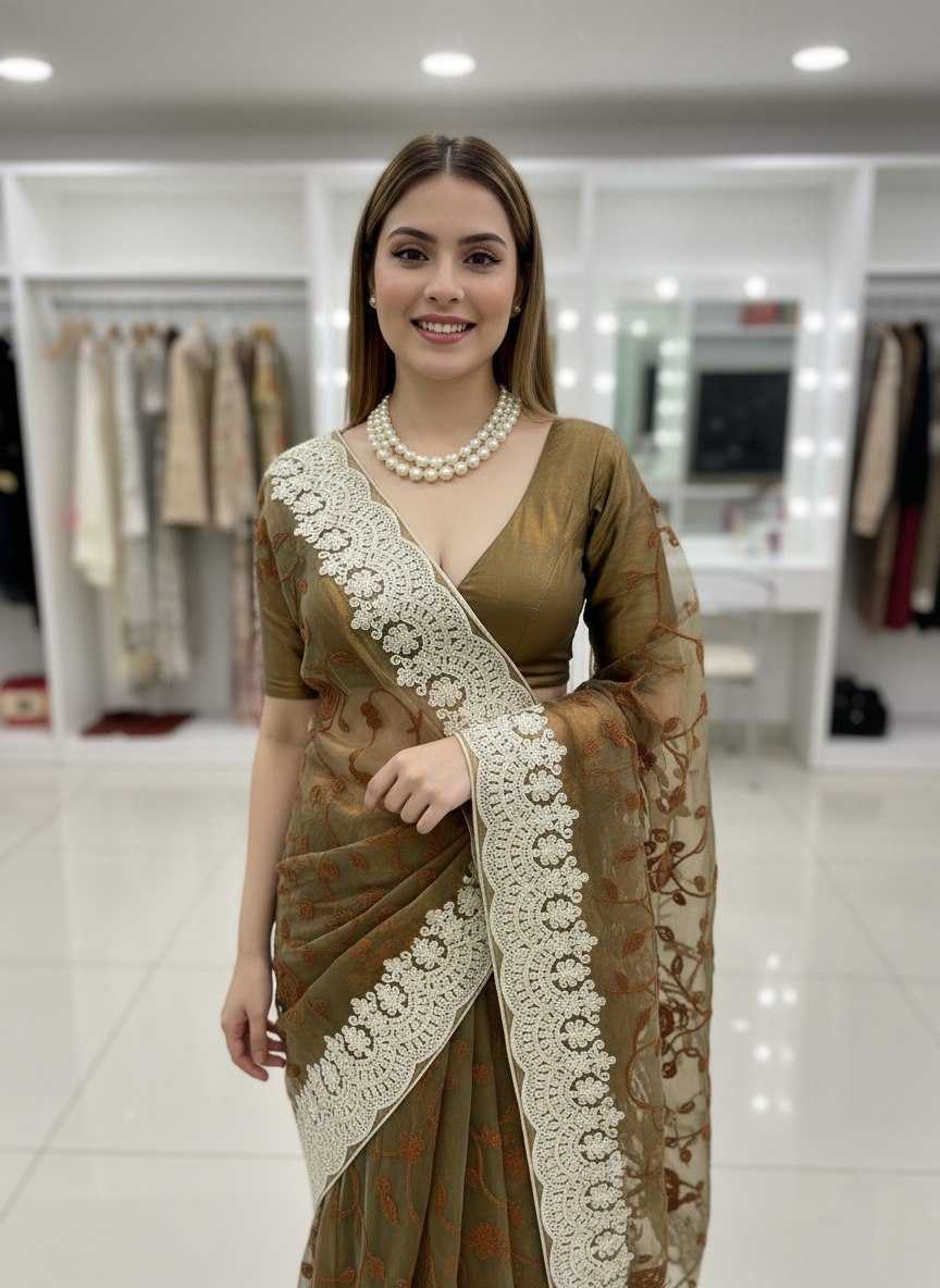 Ynf Twill Net RIN188 Ridhhi Sidhhi Sarees Wholesale Party Wear Sarees Fancy Sarees Chikan Sarees Manufacturer- Kapda Export