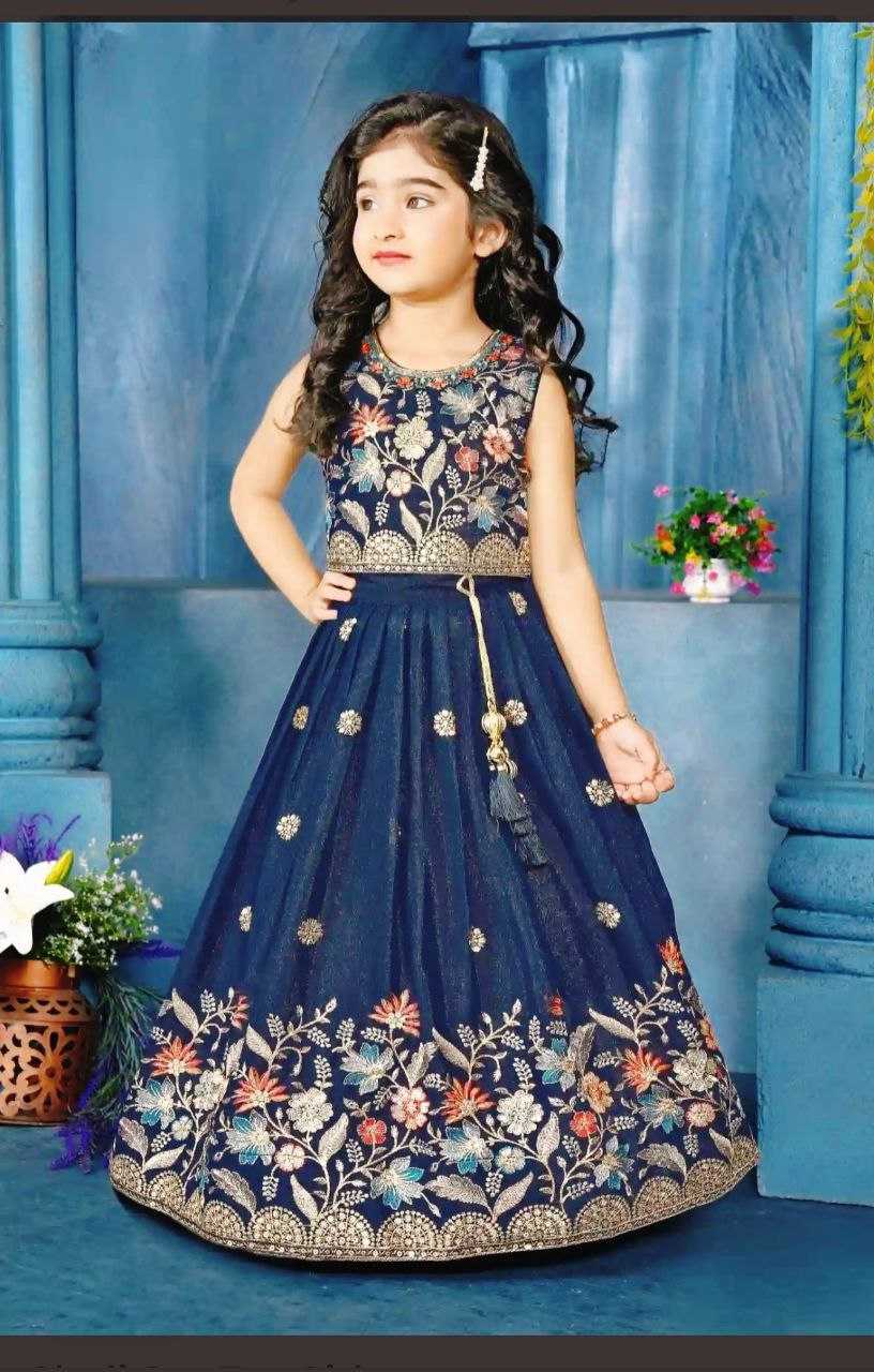 Ynf Chinon KESH167 ZARINA Kids Wear Wholesale Kids Lehenga Embroidered Frock Kids Designer Frock Manufacturer- Kapda Export