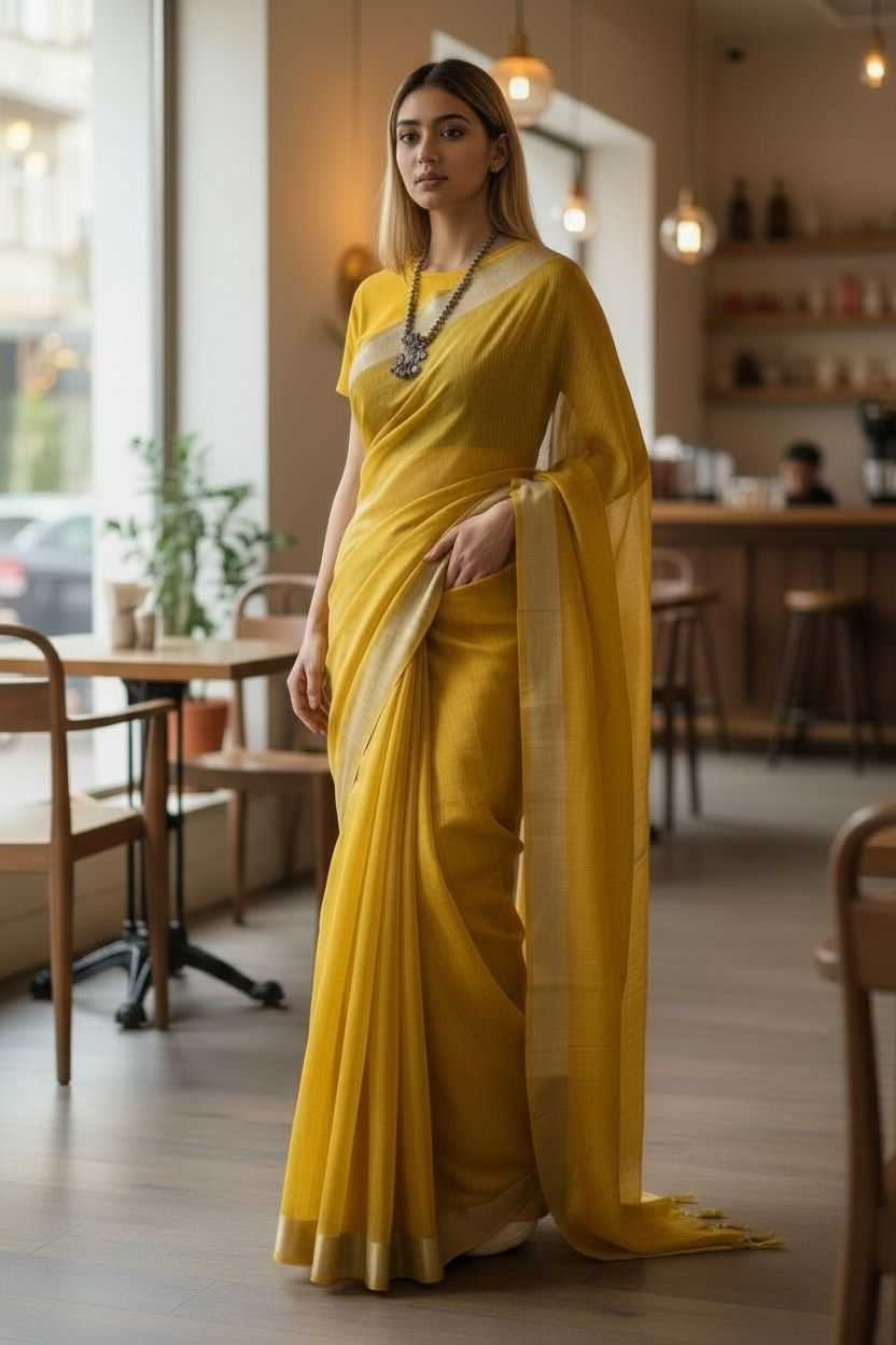 Ynf Cotton KESH634 tradz Sarees Wholesale Fancy Sarees Cotton Linen Sarees Ladies Sarees Manufacturer- Kapda Export