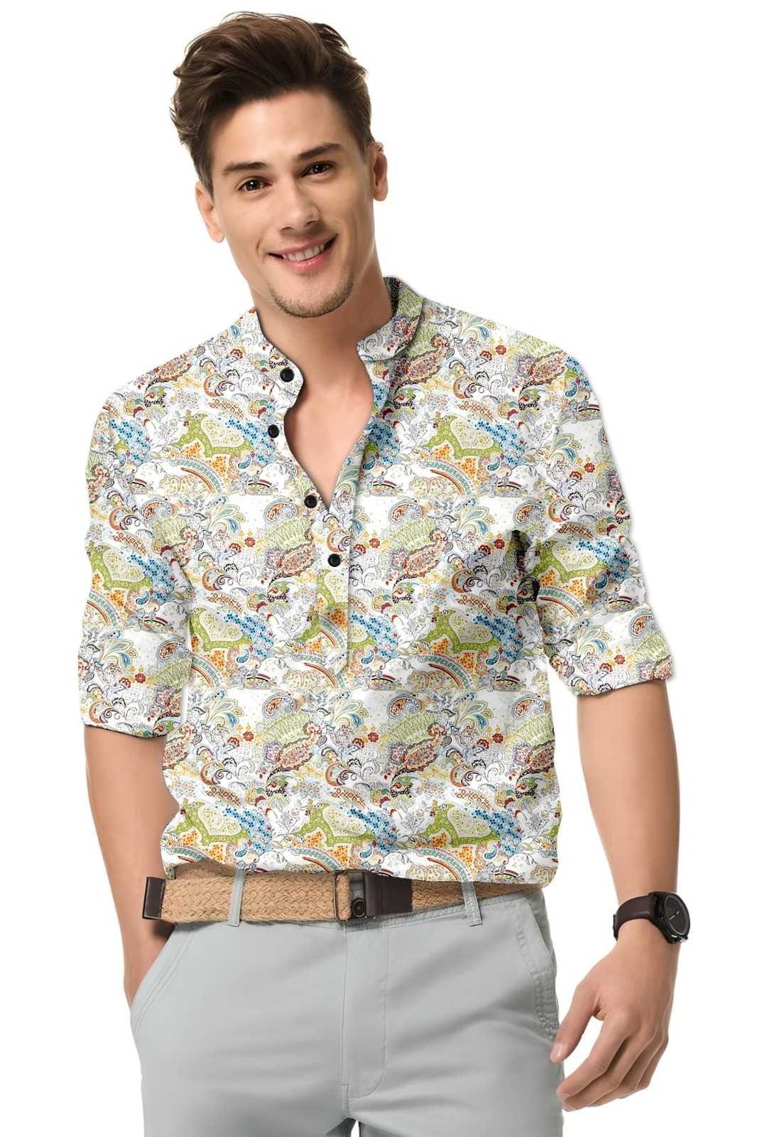 Ynf Cotton KESH662 ST93 Mens Wear Wholesale Mens Suits Casual Wear Mens Printed Shirts Manufacturer- Kapda Export