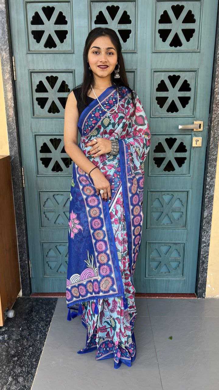 Ynf Cotton RIN207 2286 Sarees Wholesale Printed Sarees Cotton Linen Sarees Ladies Sarees Manufacturer- Kapda Export