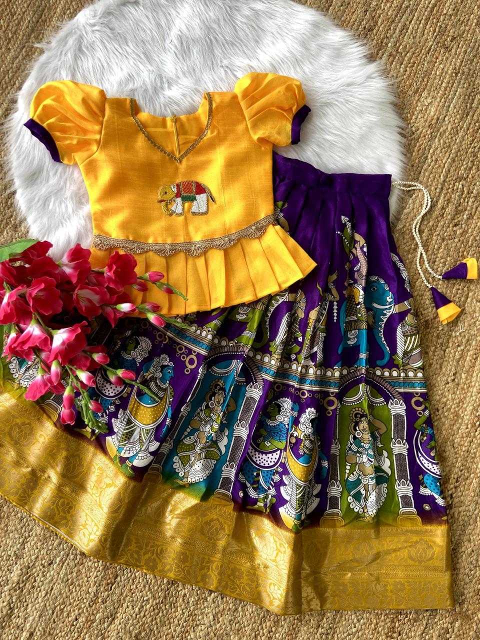 Ynf Dola Silk KESH503 8035 Kids Wear Wholesale Kids Lehenga Choli Kids Festive Wear Kids Silk Dress Manufacturer- Kapda Export