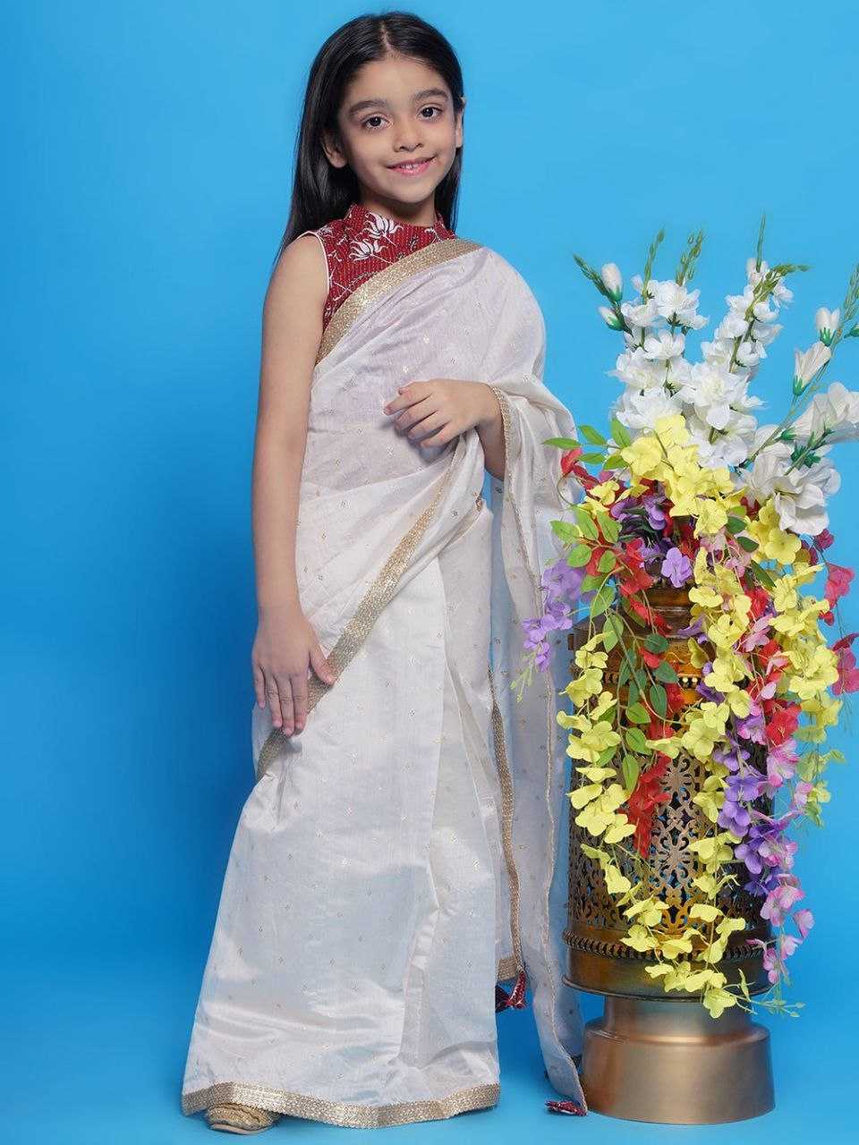 Ynf Dola Silk KESH505 003 Kids Wear Wholesale Kids Saree Dress Kids Festive Wear Kids Party Wear Ethnic Manufacturer- Kapda Export