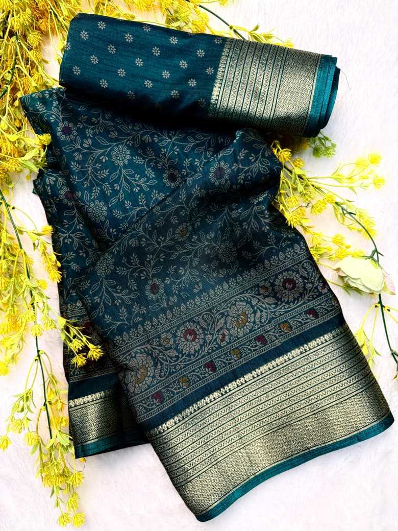 Ynf Dola Silk KESH573 MYRA Silk Sarees Wholesale Silk Sarees With Contrast Pallu Zari Border Silk Sarees Kalamkari Silk Sarees Manufacturer- Kapda Export