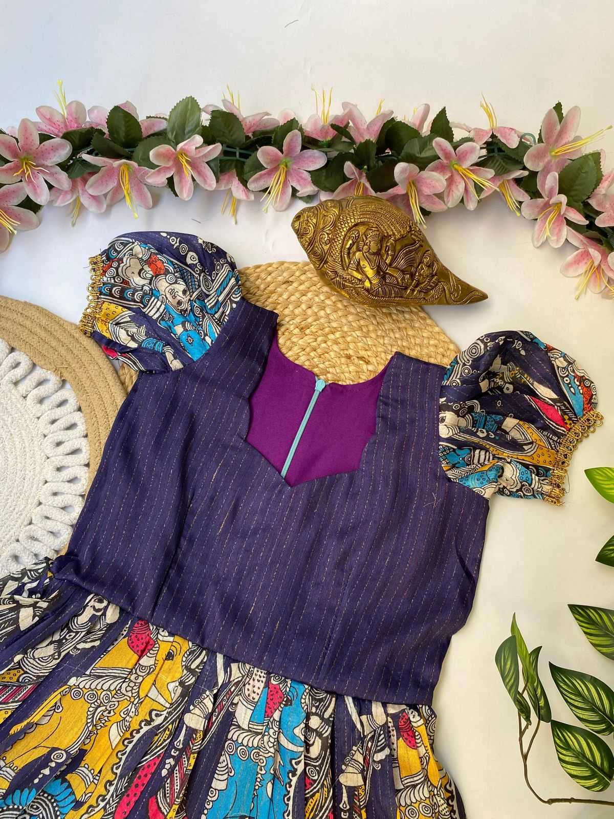 Ynf Dola Silk RIN235 Drishti Kids Wear Wholesale Kids Traditional Outfits Kids Ethnic Gowns Kids Silk Dress Manufacturer- Kapda Export