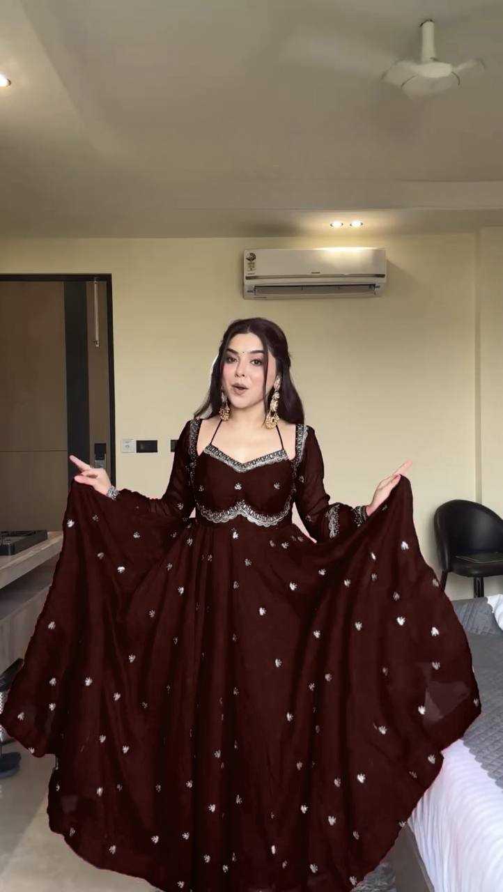 Ynf Faux Georgette RIN162 5924 Gowns Wedding Collections Wholesale Anarkali Gown Georgette Gown Gown With Dupatta Manufacturer- Kapda Export