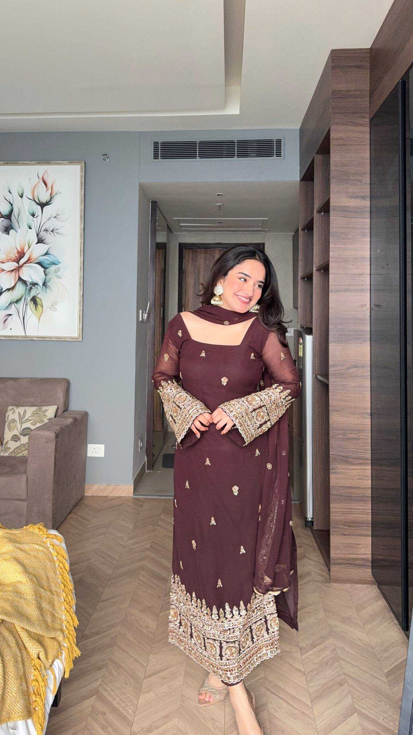 Ynf Georgette KESH499 3156 Suits & Dresses Wholesale Embroidery Suits Georgette Suit Long Kurti Suits Manufacturer- Kapda Export