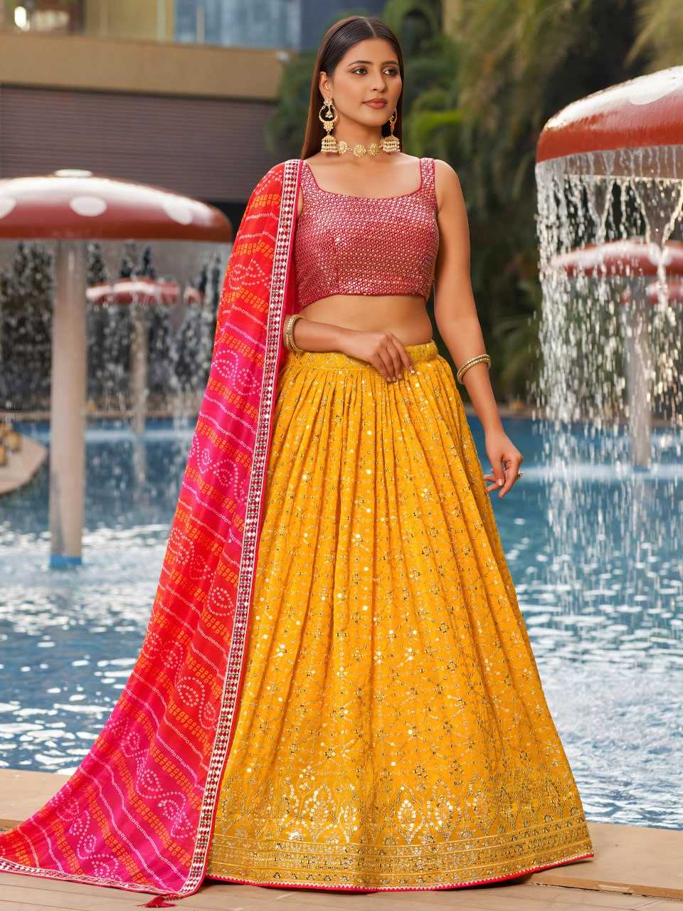 Ynf Georgette KESH638 8008 Lehengas Wholesale Embroidered Lehenga Thread Work Lehenga Sequins Lehenga Manufacturer- Kapda Export