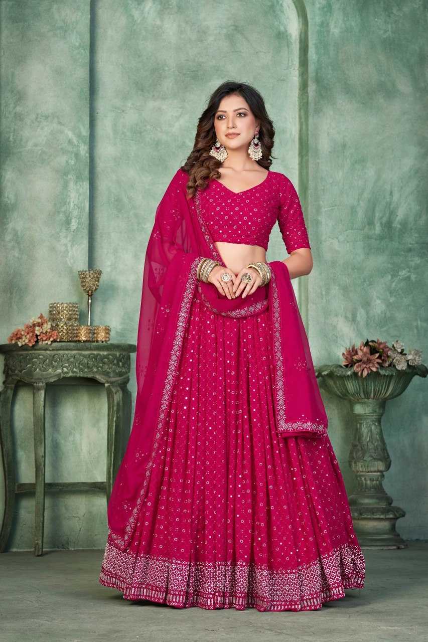 Ynf Georgette KESH643 1010286 Lehengas Wholesale Embroidered Lehenga Chaniya Choli Lehenga For Engagement Sequins Lehenga Manufacturer- Kapda Export