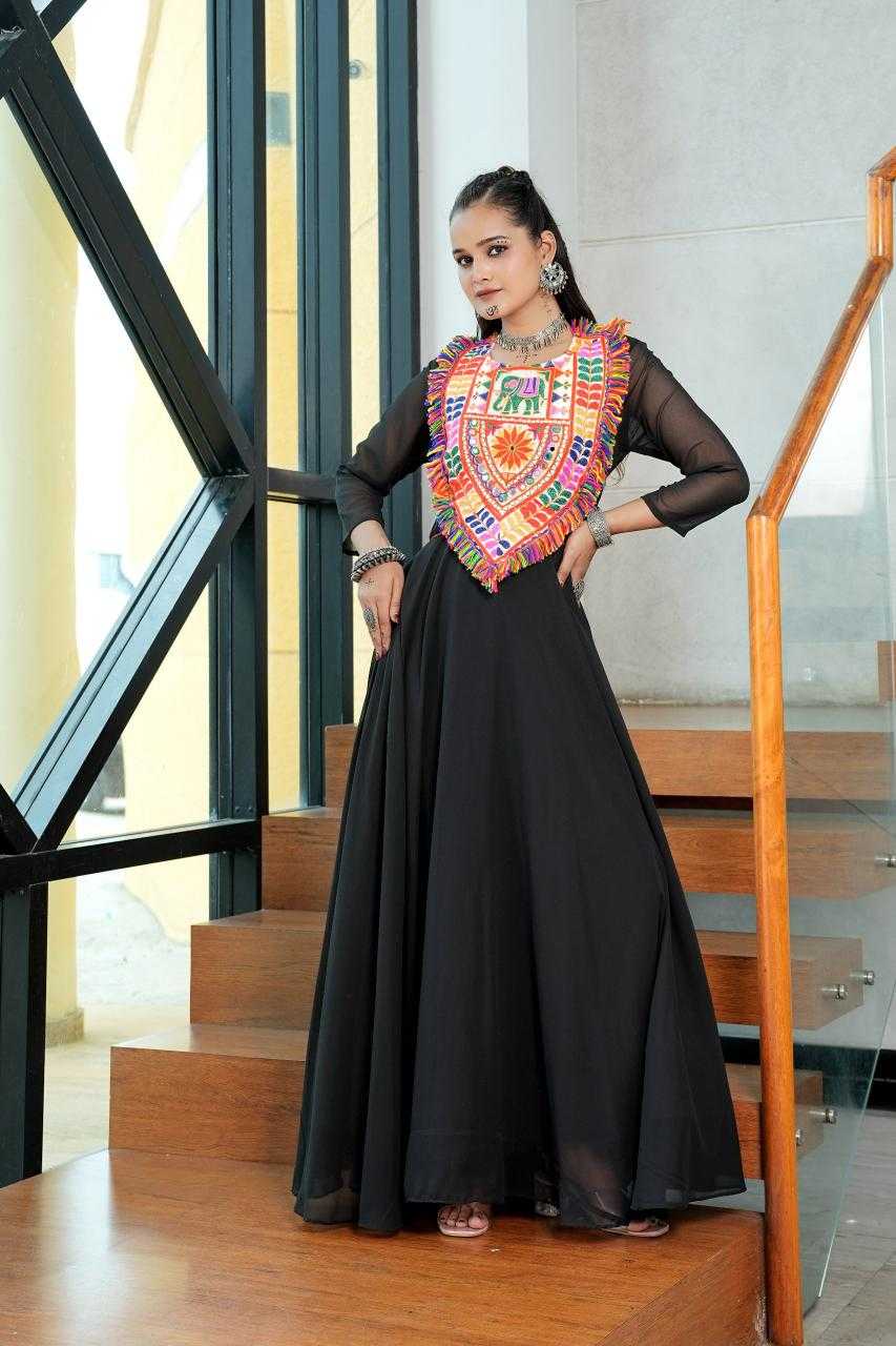 Ynf Georgette KESH643 48 Gowns Festive Collections Wholesale Fancy Gowns Georgette Gown Navratri Dresses Manufacturer- Kapda Export