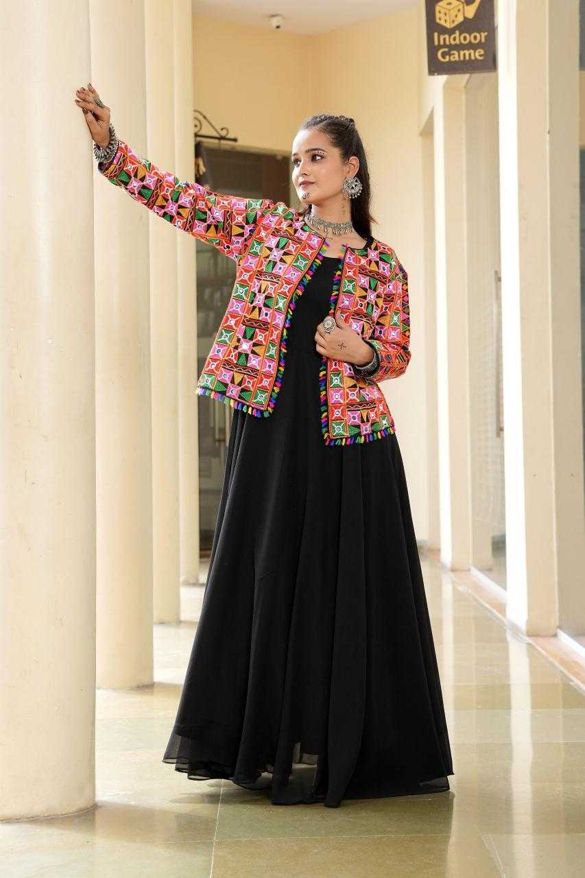 Ynf Georgette KESH643 49 Gowns Festive Collections Wholesale Designer Gowns Indo-Western Gown With Jacket Navratri Dresses Manufacturer- Kapda Export