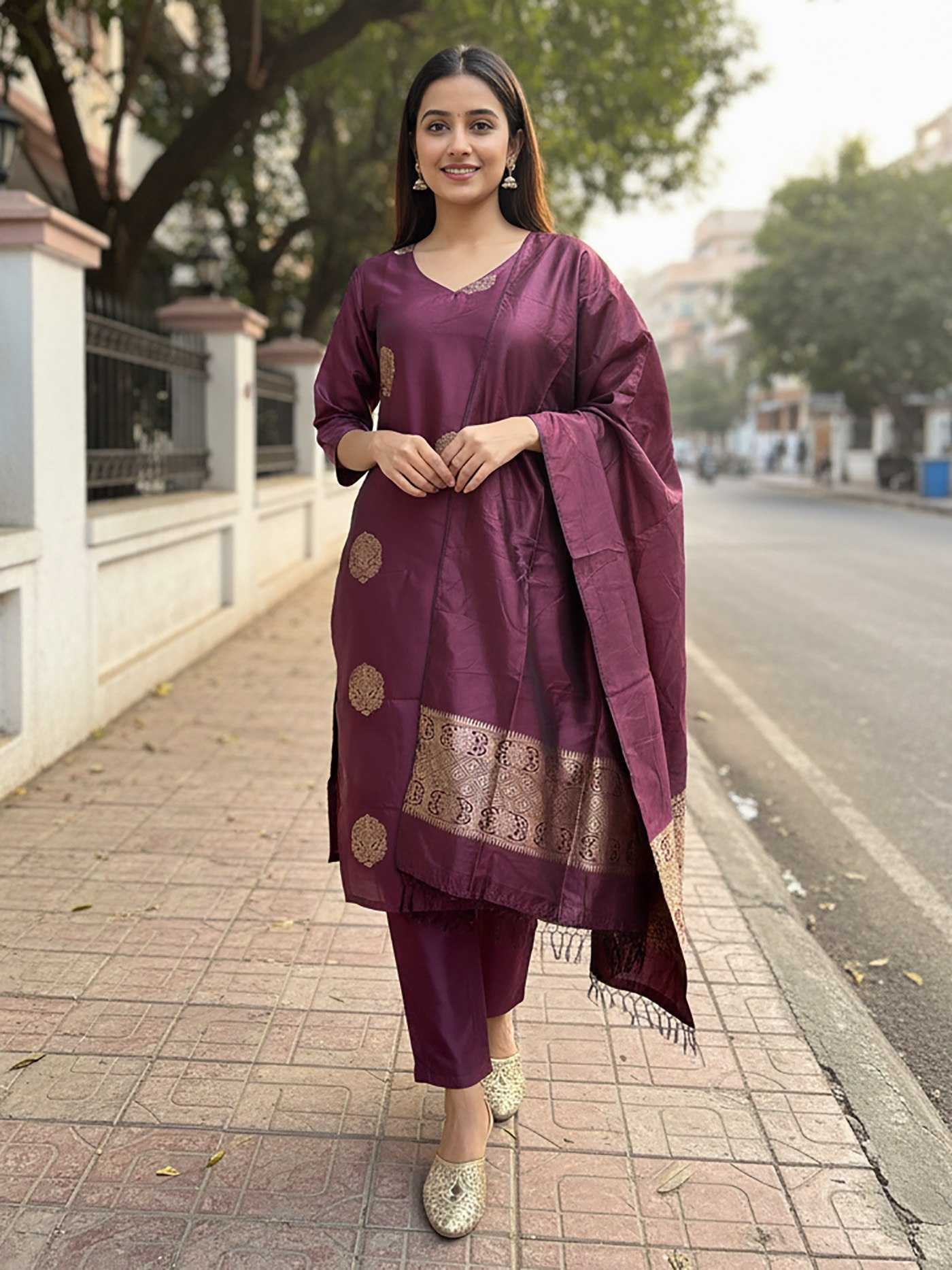 Ynf Jacquard KESH334 Ketki Kurti Wholesale Festive Kurtis Ethnic Kurtis Purple Kurtis Manufacturer- Kapda Export
