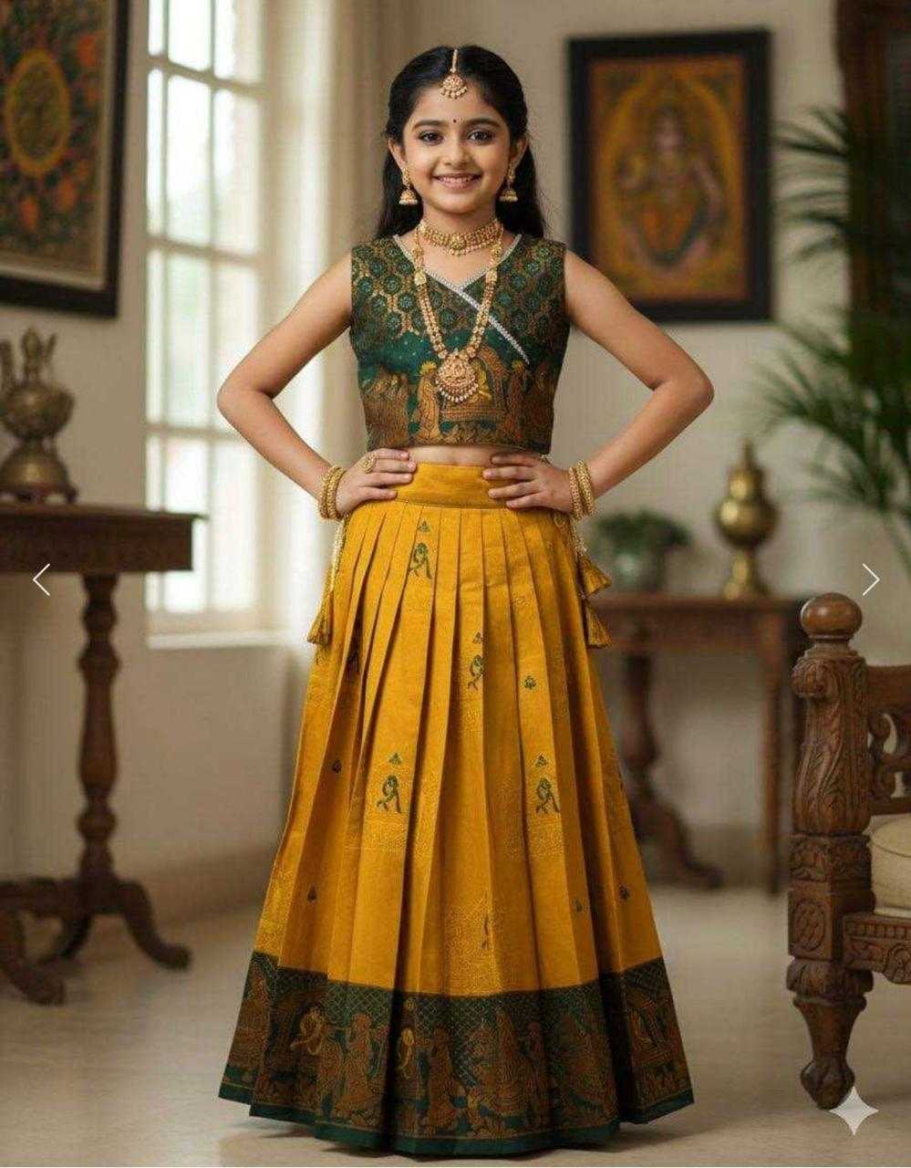 Ynf Lichi Silk KESH503 8157 Kids Wear Wholesale Kids Traditional Outfits Indian Wear For Kids Kids Lehenga Choli Manufacturer- Kapda Export
